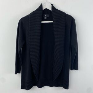 Iz Byer Black Cardigan Sweater with Shawl Collar